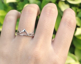 Mountain Band Ring Band Mountain Shape Ring 925 Sterling Silver Ring 7mm Thumb Ring Mountain New Design