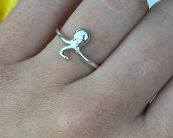Minimalist Octopus Oxidized Design Band Plain ring for Women Solid 925 Sterling Silver 11.7 mm