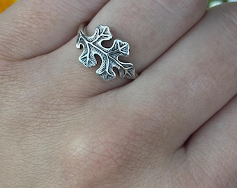 Leaf Branch Twig Ring | Minimalist Hugging Leaves Design Band | Gift for Her 925 Sterling Silver 11 mm