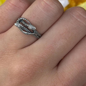 Silber Schlangenform Ehering oxidiert Ring 925 Sterling Silber 8 mm