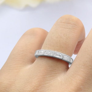 Baguette Full Eternity Bridal Silver Band Ring Simulated Diamond Full Eternity Shape Wedding Engagement Ring 925 Sterling Silver Ring 3mm