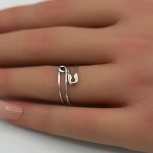 Sicherheitsnadel Ring Solide 925 Sterling Silber Einfache Klar Sicherheitsnadel Band Ring Geschenk für Sie Daumen Ring Schlichte Sicherheitsnadel Mode Neues Design Geschenk