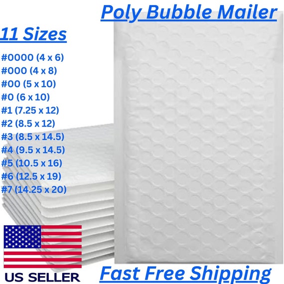 000 Bubble Mailers #0 Bubble Mailers 6x10 Inches - Padded Poly Envelopes For Shipping, Made In USA Padded Envelopes 6x9 - Foto 3