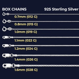 925 Sterling Silver Box Chain, Round Box Chain, Silver Italian Chain Sterling Silver Chain, Mens or Womens Chain, Box Chain Necklace