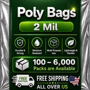 2 MIL storlek 3" x 18" LDPE genomskinlig platt polypåse 100-6 000 förpackningar öppen toppförpackning