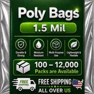 1,5 MIL Storlek 3" X 10" LDPE Transparent Platt Polypåse 100-12 000 förpackningar Öppen Toppförpackning