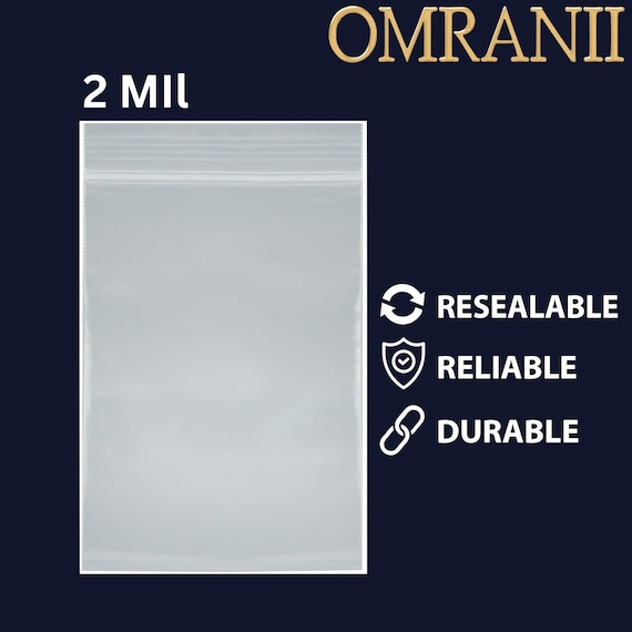 100 Clear 2 Mil Zip Seal Bags - Reclosable Zipper Lock Jewelry Baggies By SuperbMailers - View #3