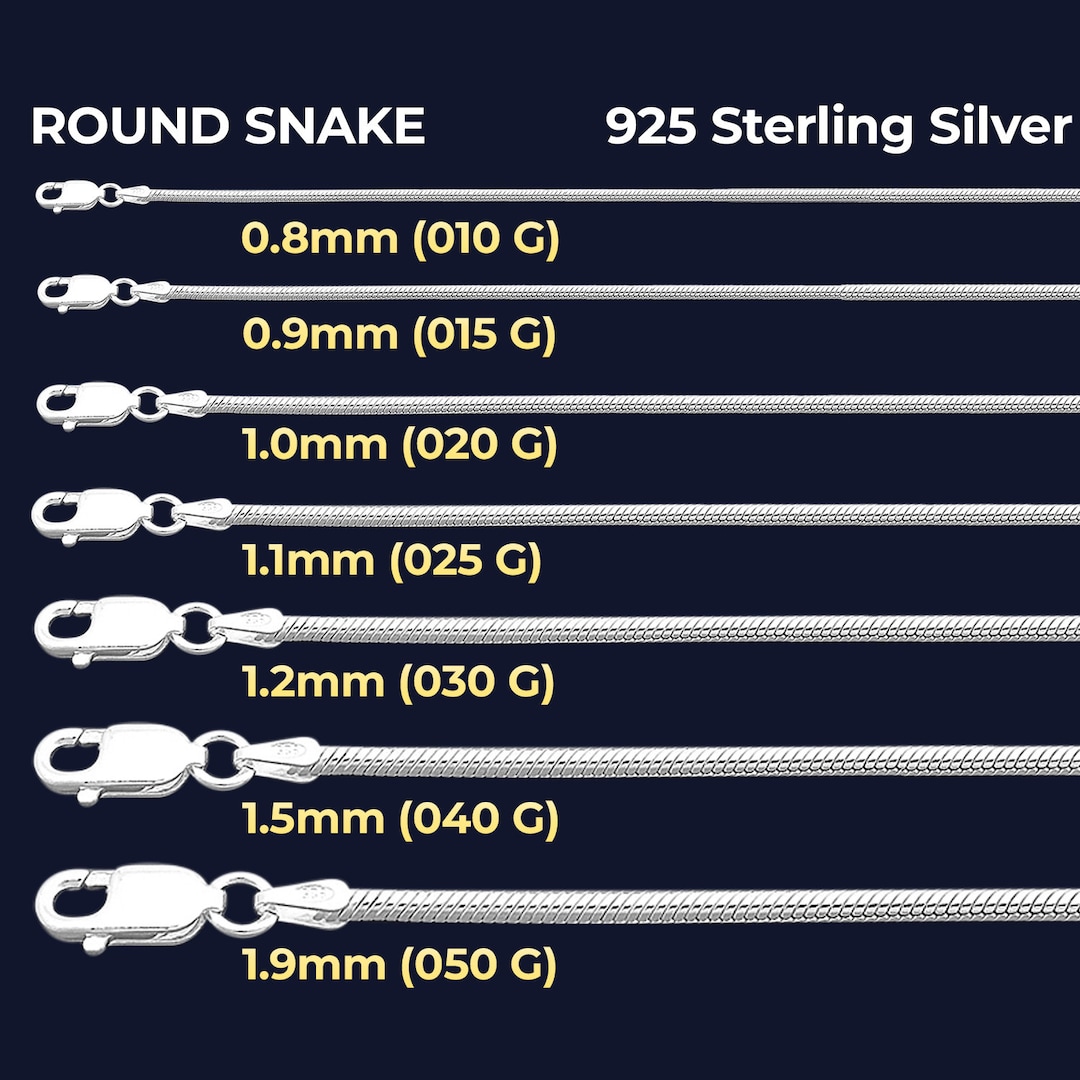 Dtpsilver925 Silver Chains For Women Sterling Silver Necklace Snake Silver Chains Lengths 16 18 20 22 24 Inches Width 1 1 5 2 Mm