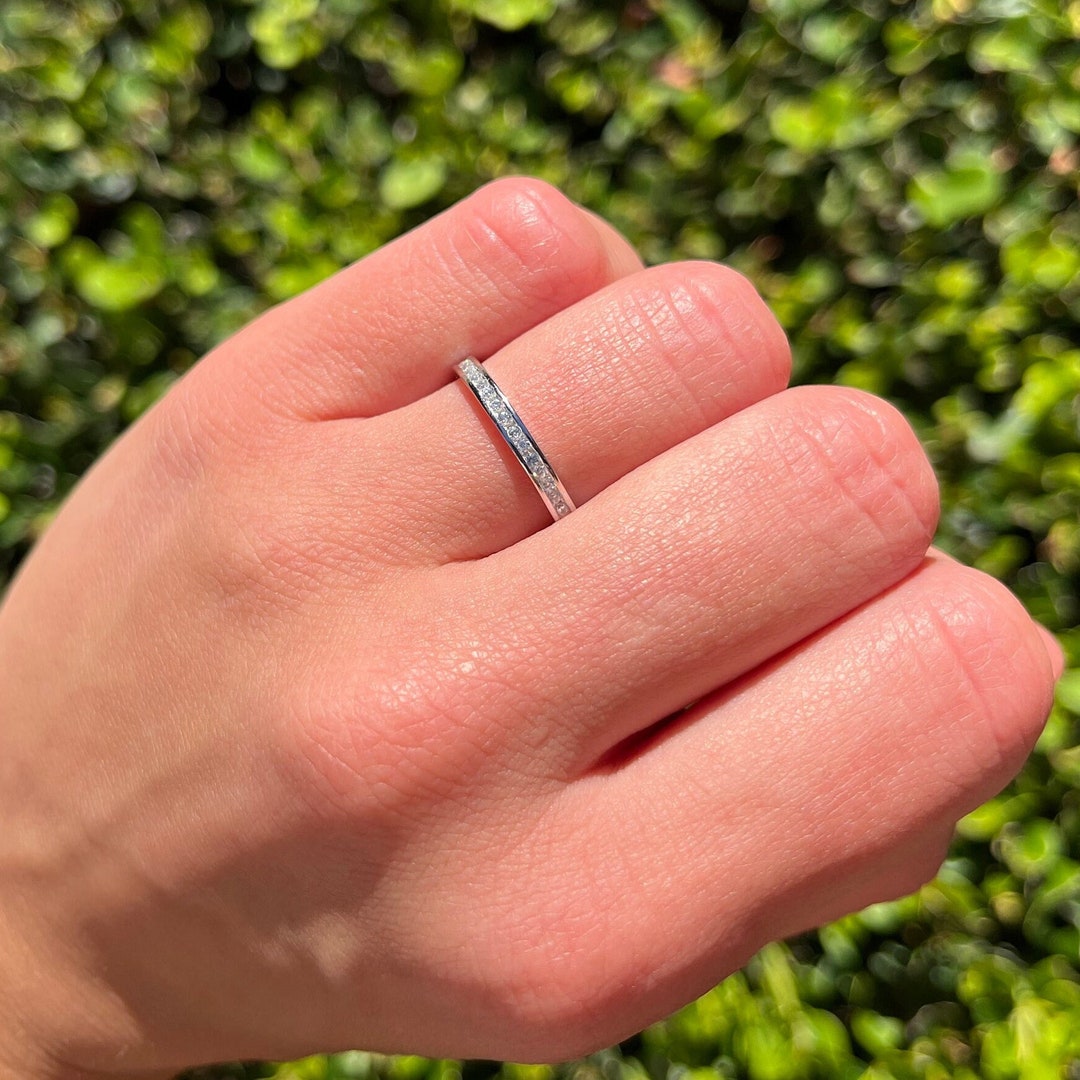 Eternity Style Round Ring Bridal Band Diamond Simulated Wedding