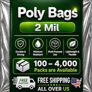 2 MIL Size 6" X 12" LDPE Clear Flat Poly Bag 100-4,000 Packs Open Top Package