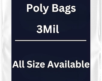 100 Count - Clear Plastic Poly Bags 3Mil Flat Open Top Plastic Packing LDP Bags, for Food, Bread, Packaging, Storage, Gift Bag