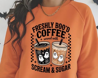 Ghost Coffee Sweatshirt, Girly Halloween Preppy Hoodie