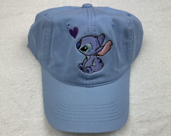 Stitch from Disney's Lilo and Stitch Embroidered Hat, Stitch with Heart hat, Cute Dad Cap, Vacation Hat