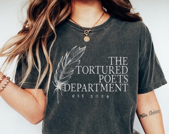 The Tortured Poets Department Quill Design Comfort Colors Printed T-Shirt, Swiftie Shirt, TS New Album T-shirt, Graphic T-Shirt, TTPD Merch