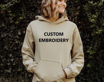 Custom Embroidered Unisex Hoodie, Personalized Gift