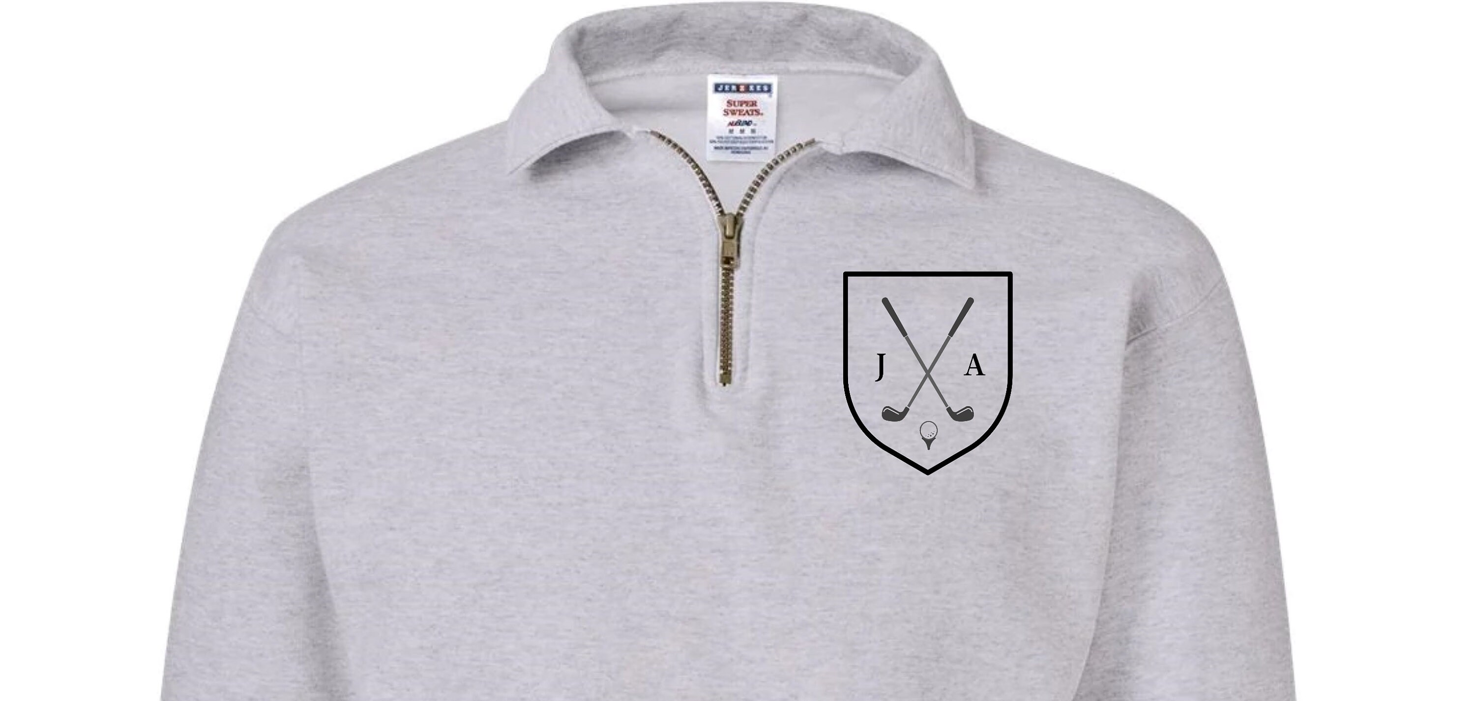 Monogram Golf Sweatshirt Quarter Zip Personalized Golf 