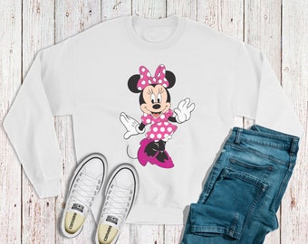 Minnie Mouse Digitally Printed Crewneck Sweatshirt
