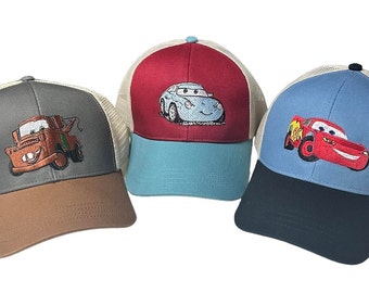 Disney Lightning McQueen, Mater, Sally Cars Movie Characters Embroidered Eco Trucker Cap, Adult Vacation Hats