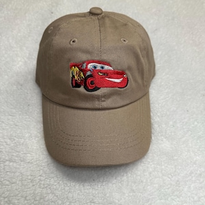 Youth Sized Disney Lightning McQueen, Mater, Sally Cars Movie Characters Embroidered Unstructured Cap, Vacation Hats