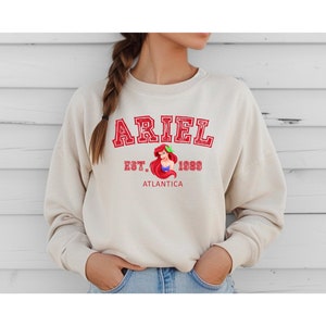 Disney's Ariel Little Mermaid Printed Crewneck Sweatshirt or Hoodie - Under the Sea Women's Shirt