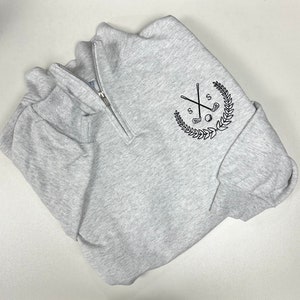 Personalized Embroidered Golf Quarter Zip Sweatshirt, Monogram Initials