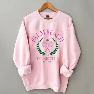 Tennis Sweatshirt, Palm Beach Sweatshirt, Tennis Club Sweatshirt, Tennis Sweater, Preppy Sweatshirt, Vintage Sweatshirt, Country Club Shirt