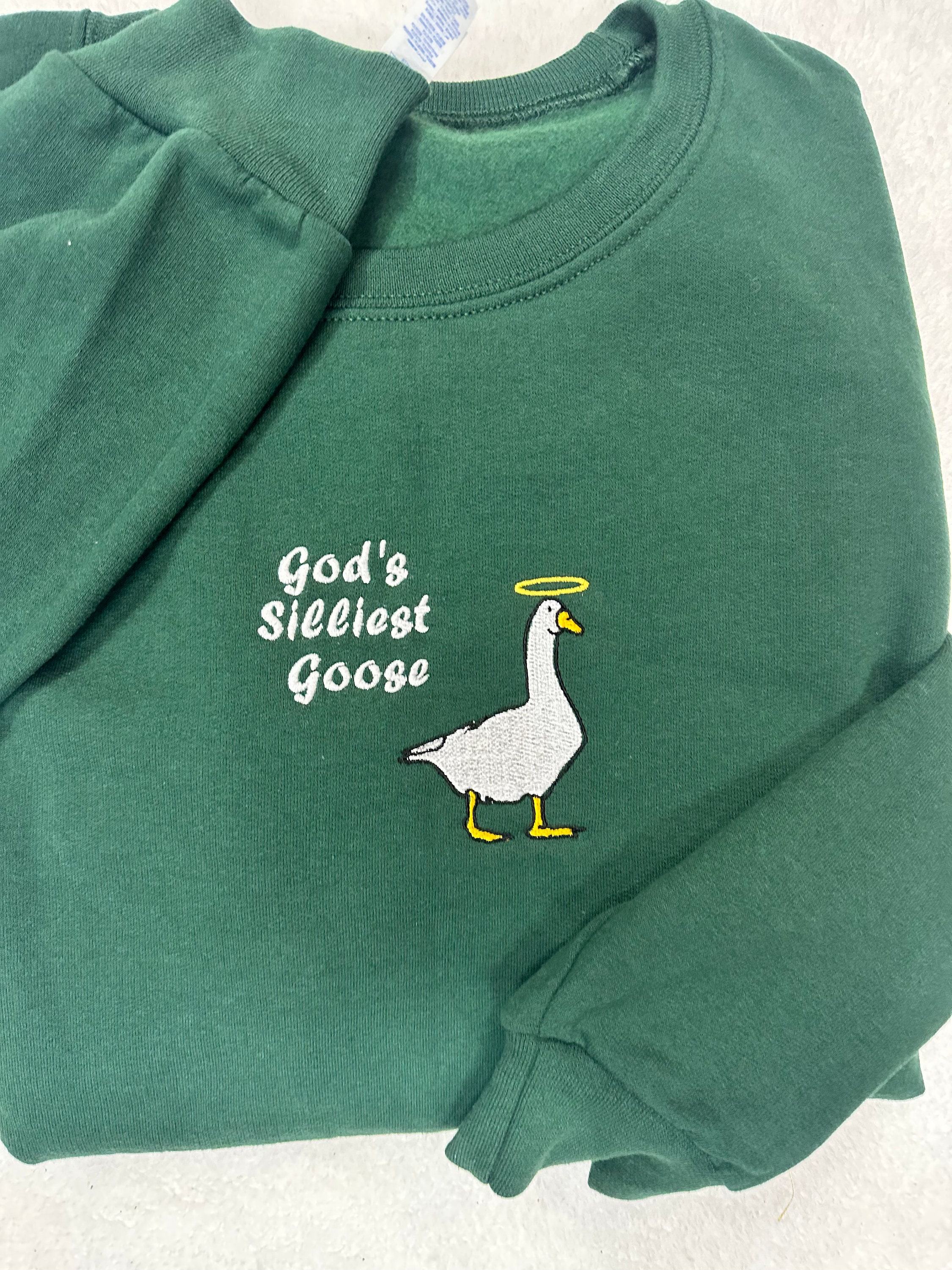 God's Silliest Goose Embroidered Crewneck Sweatshirt