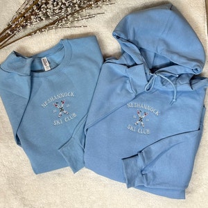 Embroidered Customizable Ski Sweatshirt, Hoodie, Ski Club Sweatshirt, Custom Ski Sweatshirt, Ski Crewneck, Skiing Sweatshirt Embroidery