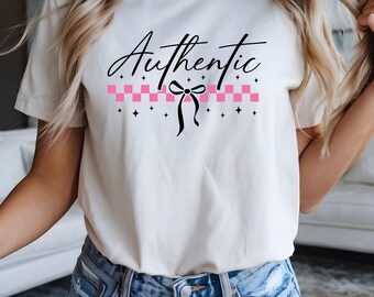 Coquette Bow Checkered Design Comfort Colors T-Shirt