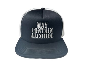 Czapka typu trucker z haftem, kapelusz na wieczór kawalerski, może zawierać alkohol