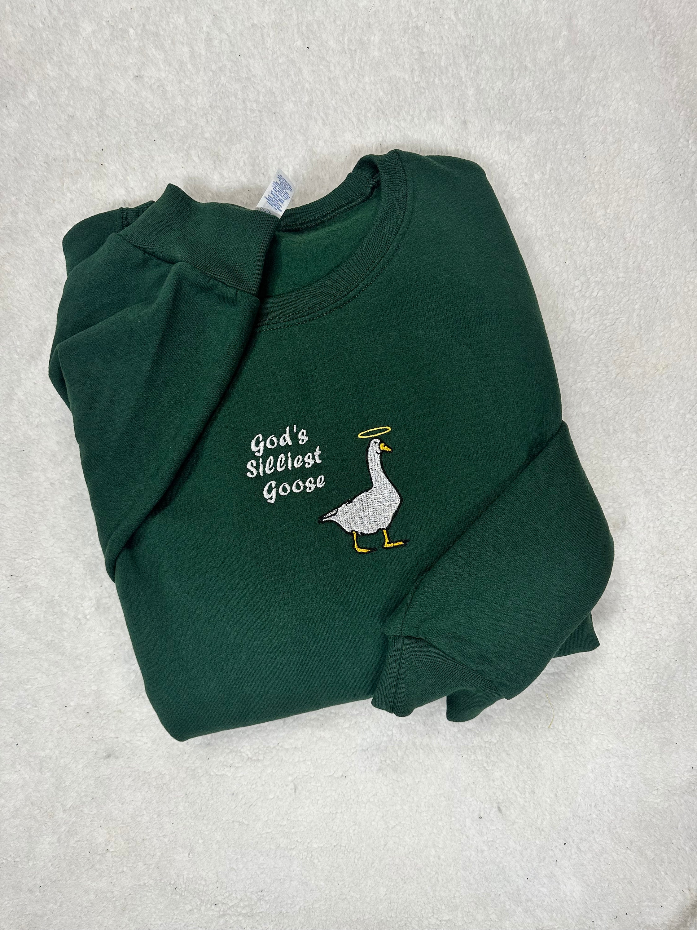 God's Silliest Goose Embroidered Crewneck Sweatshirt