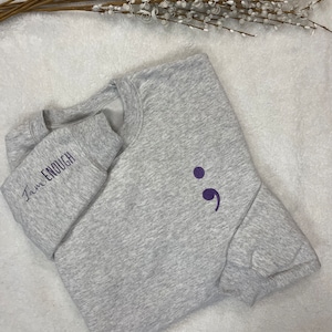 Sudadera de salud mental, Prevención del suicidio, Sudadera de punto y coma, Camisa de salud mental, Camisa de punto y coma, Punto y coma bordado con manga