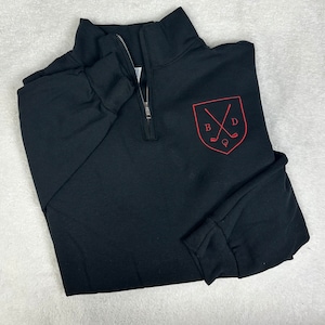 Personalized Embroidered Golf Quarter Zip Sweatshirt, Monogram Initials Embroidery, Golf Outfit, Gift for Golfer, Father&#39;s Day Gift