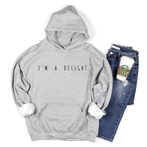 I&#39;m A Delight Printed Hooded Sweatshirt, Funny Sarcastic Sweatshirt, Funny Hoodie, Woman&#39;s Sweatshirt, Men&#39;s Sweatshirt