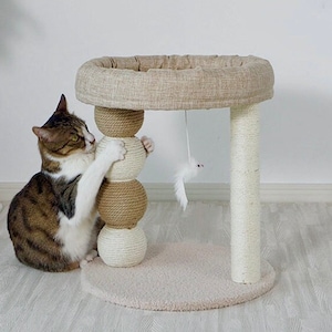 Cat Tree| Cat Scratch Posts| Stable Cat Climbing Tower Cat Activity Trees with Toy| Indoor Pet Activity Furniture| Play House for Kitty