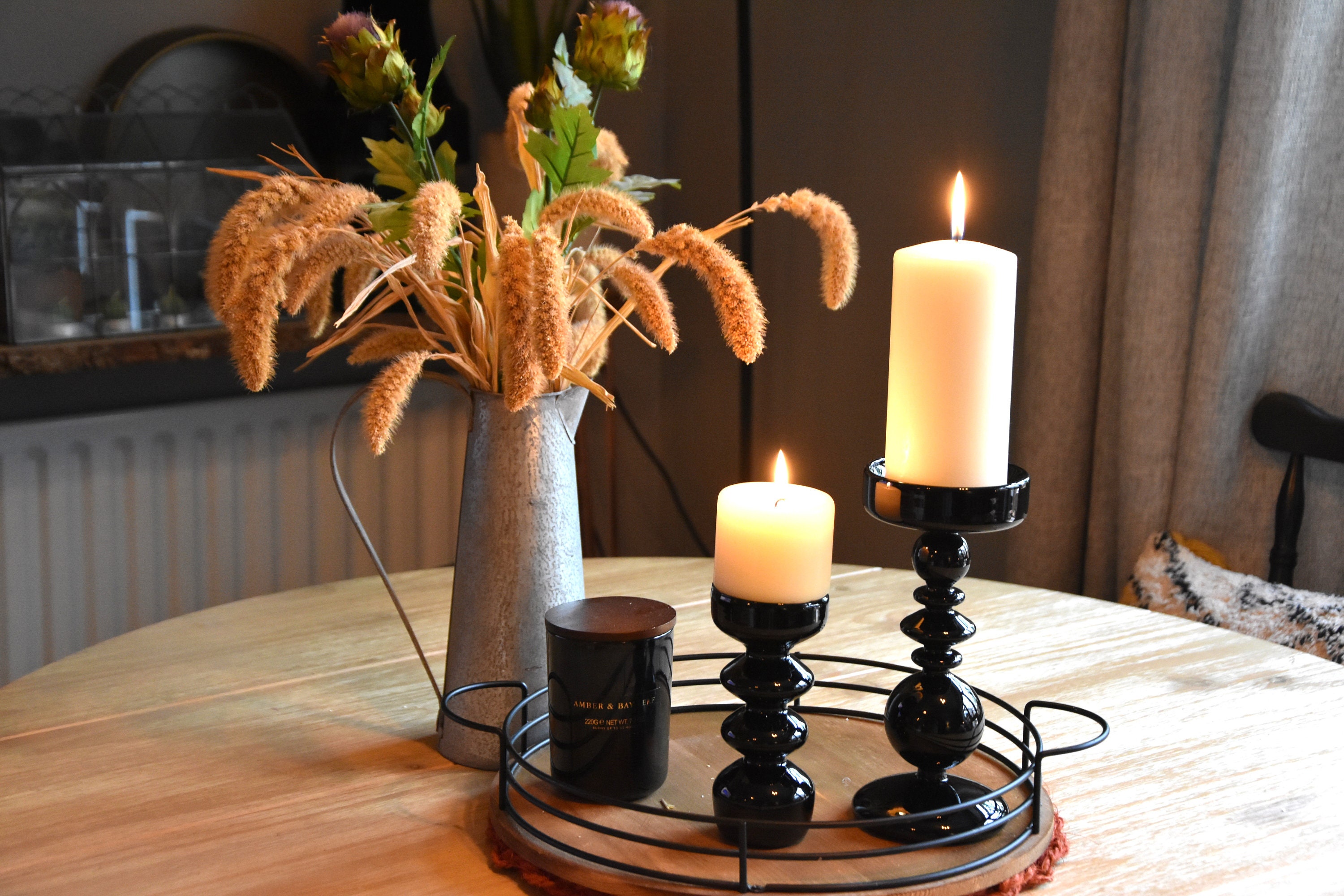 Glass Black Candlesticks Holders Modern Taper Candle Holders Etsy UK