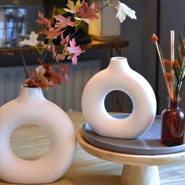 White Donut Vase Etsy