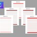 Red Notes Page Printable, Printable Notes Page, Notes Pad, Bundle Note ...