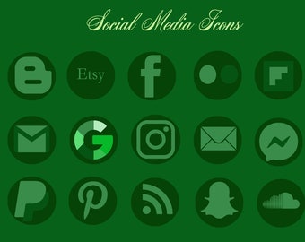 Green Social Media Icons | Website Socia Media | Social Media Icons