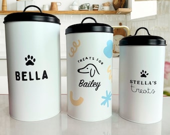 Personalized Dog Treat Jar with custom name, great gift for puppies & dog moms