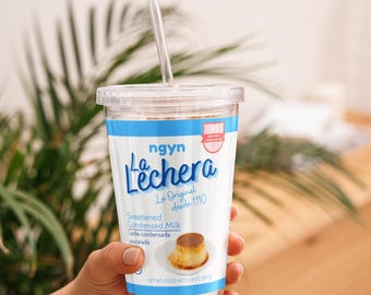 La Lechera Tumbler - Sweetened Condensed Milk Cup - Funny Food Label Tumbler - Unique Gifts for Foodies