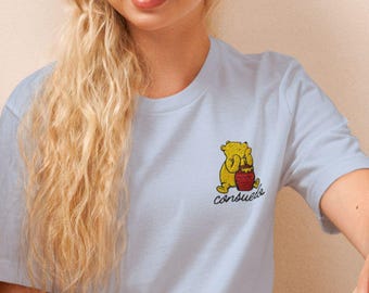 Vintage Pooh Bear Embroidered T-Shirt: Personalized Name