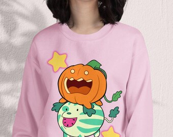 Pumpkin Dog Sweatshirt - Pumpkin Watermelon Dog - Cartoon Pullover