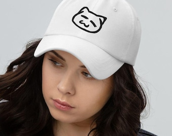 Embroidered Cat Baseball Cap: Japanese Neko Hat, Kawaii Cat Design