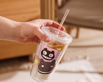 Ice Cream Sandwich Cat Tumbler: Cartoon Food Tumbler