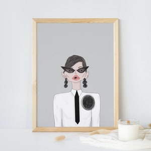 Digital art print, woman illustration, poster decoration, woman print, woman fashion painting, wall art drawing, Fashion
