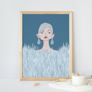 Digital art print, woman illustration, poster decoration, woman print, woman fashion painting, wall art drawing