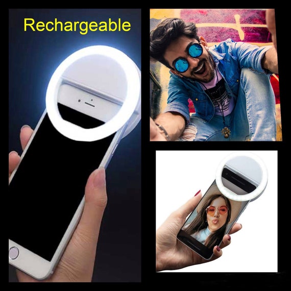 Anneau lumineux selfie mobile pour téléphones mobiles, clip, 36 LED,  rechargeable, 4 réglages de lumière. -  France