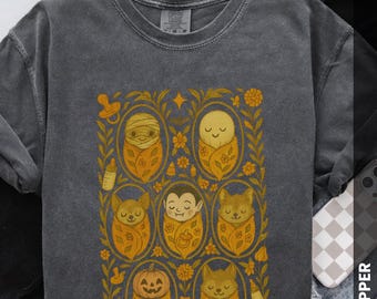 Camiseta de Halloween para bebé monstruo: linda camiseta de bebé espeluznante con colores cómodos