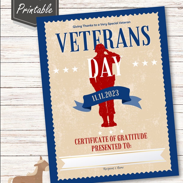 Veteran's Day Certificate